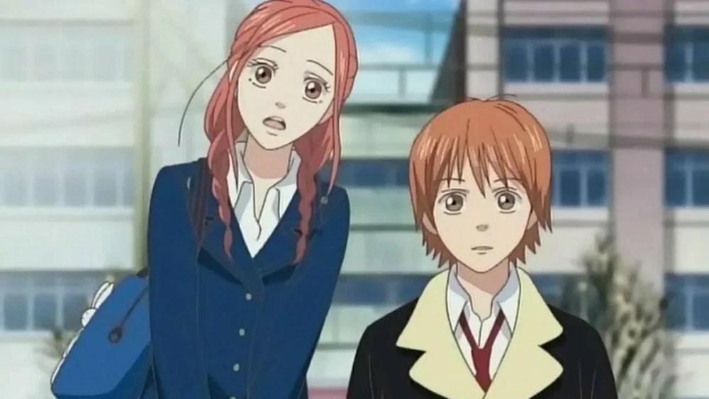 Risa e Atsushi encarando do anime Lovely Complex