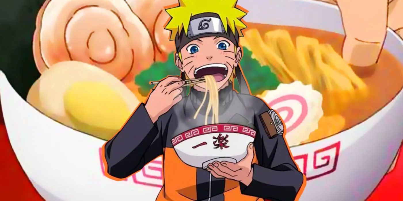 Naruto comendo Ichiraku Ramen em Naruto.