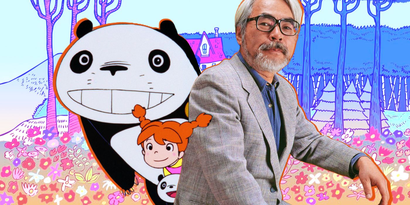 O cofundador do Studio Ghibli, Hayao Miyazaki e seu Panda!  Vai Panda!  filme de anime