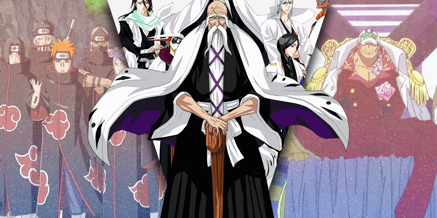 Imagens divididas de Akatsuki, Soul Reapers e Almirantes